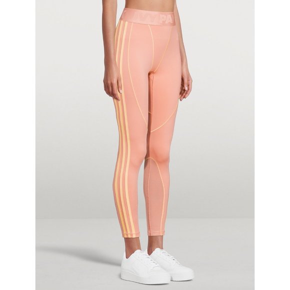 IVY PARK High-Waisted Leggings With Mesh Panels Pink Light Small Adidas Logo - Picture 3 of 11